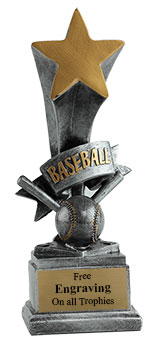 8" Baseball Rising Star Resin Award