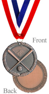 Antiqued Bronze Softball Medal