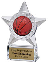 3-D Basketball Star Acrylic Award