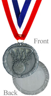 Antique Silver Basketball Medal