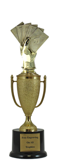 12" Cards Cup Pedestal Trophy