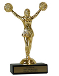 6" Cheerleading Economy Trophy with Black Marble base