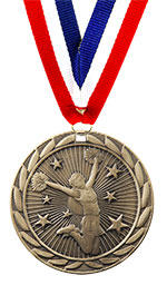 Wreath Engraved Cheerleading Medal