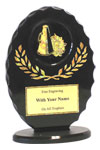 6" Black/Gold Oval Cheerleading Award