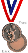 Antiqued Bronze Cheerleading Medal