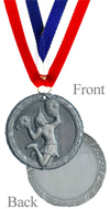 Antique Silver Cheerleading Medal