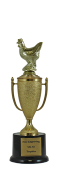 10" Chicken Cup Pedestal Trophy