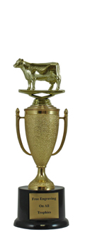 10" Cow Cup Pedestal Trophy