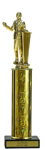 12" Debate Economy Trophy with Black Marble base