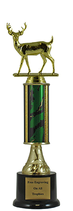 13" Buck Deer Pedestal Trophy