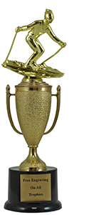 12" Downhill Skiing Cup Pedestal Trophy