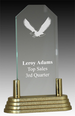 Jade Acrylic Eagle Award with Gold Base