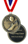 Economy Engraved Soccer Medal