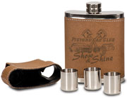 Leather Stainless Steel Flask Kit