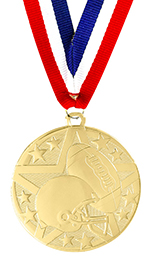 Football Engraved Star Medal