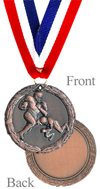 Antiqued Bronze Football Medal