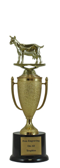 10" Goat Cup Pedestal Trophy