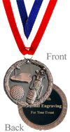 Antiqued Bronze Engraved Golf Medal