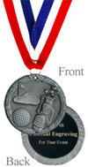 Antique Silver Engraved Golf Medal
