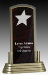 Marbleized Acrylic Rising Star Award with Brass Base