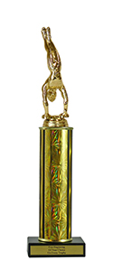 12" Gymnastics Economy Trophy with Black Marble base