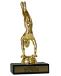 6" Gymnastics Economy Trophy with Black Marble base