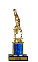 8" Gymnastics Economy Trophy with Black Marble base