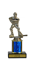 8" Hockey Economy Trophy with Black Marble base