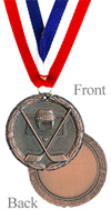 Antiqued Bronze Hockey Medal