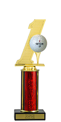 10" Hole In One Economy Trophy with Black Marble base
