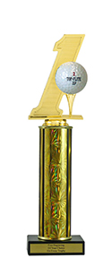 12" Hole In One Economy Trophy with Black Marble base