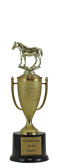 11" Quarter Horse Cup Pedestal Trophy