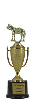 11" Western Horse Cup Pedestal Trophy