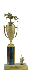 13" Jumping Horse Cup Trim Trophy