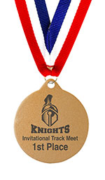 Full Color Printed Gold Medal - Large - with Engraving