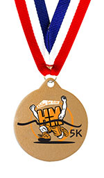 Full Color Printed Gold Medal - 2 3/4 inches