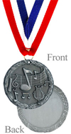 Antique Silver Music Medal
