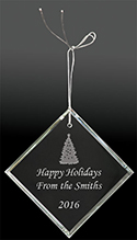 Crystal Diamond Ornament - Christmas Tree Design