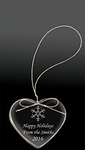 Crystal Heart Ornament - Snowflake Design