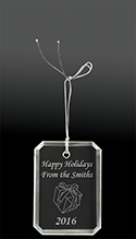 Crystal Rectangle Ornament - Gift Box Design