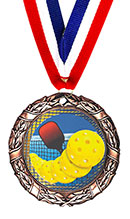 Pickleball Antiqued Bronze Medal