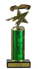 8" Pinewood Derby Star Economy Trophy with Black Marble base