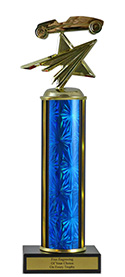10" Pinewood Derby Star Economy Trophy with Black Marble base