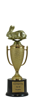 10" Rabbit Cup Pedestal Trophy