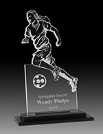 8" Female Soccer Player Acrylic Award