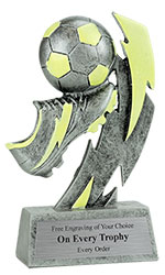 Glowing Soccer Resin Trophy