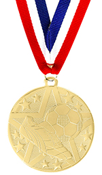 Soccer Engraved Star Medal