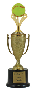 12" Softball Cup Tri-Star Pedestal Trophy