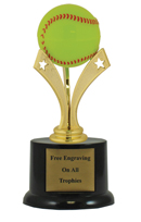 7" Pedestal Tri-Star Softball Trophy