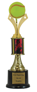 11" Tri-Star Softball Pedestal Trophy